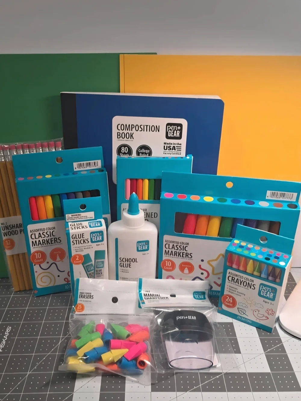 Assorted School Supply Set - Blue Accents